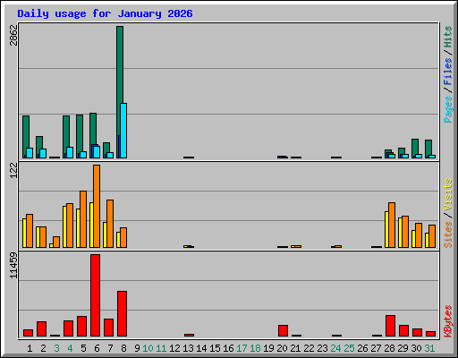 Daily usage for January 2026