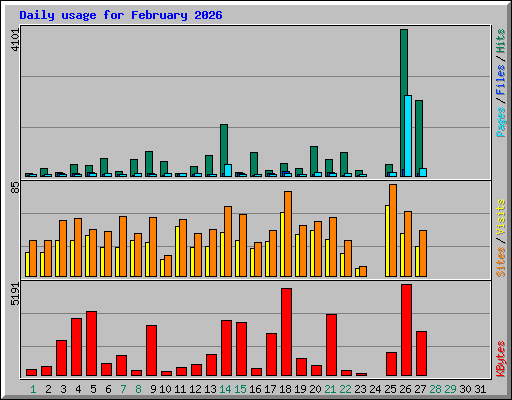 Daily usage for February 2026