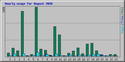 Hourly usage for August 2026